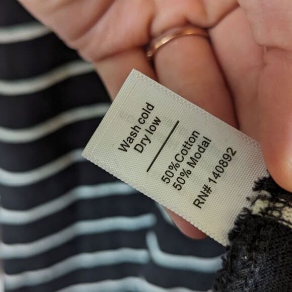 Marine Layer Modal Nautical Stripe Navy White McKenzie 3/4 sleeve Dress S Small - Picture 8 of 10